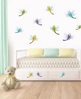 Nálepky pro děti Dekorační nálepky na stěnu roztomilé vážky