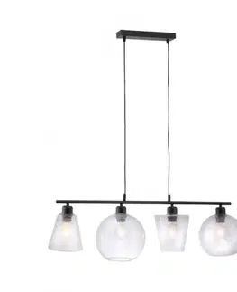 Klasická závěsná svítidla JUST LIGHT LEUCHTEN DIRECT Závěsné svítidlo, sklo, černá, moderní LD 15400-18