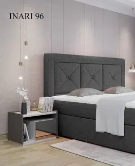 Postele Čalouněná postel IDRIS Boxsprings 180 x 200 cm Inari 96