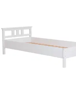 Jednolůžkové postele Postel z masivní borovice Merci, 90x200 Cm, Bílá