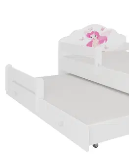 Postele ArtAdrk Dětská postel CASIMO II | s přistýlkou ​​a zábranou Provedení: Balerína s jednorožcem