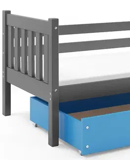 Postele BMS Dětská postel s úložným prostorem CARINO | 90 x 200 cm Barva: Šedá / Modrá