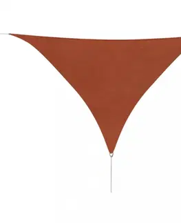 Stínící textilie Stínící plachta trojúhelníková 5 x 5 x 5 m oxfordská látka Dekorhome Žlutá