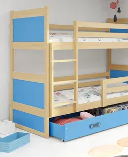 Postele BMS Dětská patrová postel RICO | borovice 80 x 160 cm Barva: Růžová