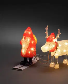 Venkovní vánoční figurky Konstsmide Christmas LED dekorační světlo Santa Claus a sob IP44