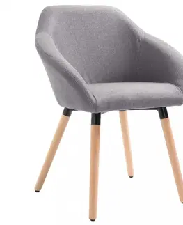 Židle Jídelní židle látka / dřevo Dekorhome Krémová