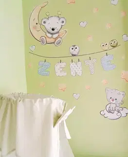 Samolepky na zeď Dětské samolepky na zeď - Zvířátka se jménem pro kluky