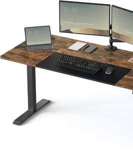 Psací stoly SONGMICS Elektricky nastavitelný psací stůl Vasagle Foral 160 cm hnědo-černý