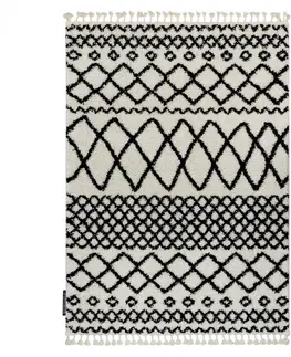 Koberce a koberečky Dywany Lusczow Kusový shaggy koberec BERBER SAFI bílý, velikost 70x200