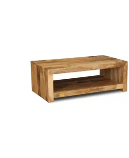 Konferenční stolky Konferenční stolek Hina s plnými boky 90x40x60 z mangového dřeva