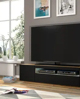 TV stolky ARTBm TV stolek AURA 200 | dub artisan/černý mat Variant: s LED osvětlením