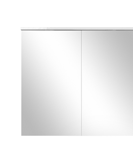 Koupelnový nábytek Závěsná skříňka DRUPER se zrcadlem a osvětlením, bílá