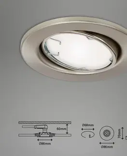 Inteligentní zapuštěná světla Briloner LED vestavné světlo Fit Move S, CCT RGB 3gang, nikl