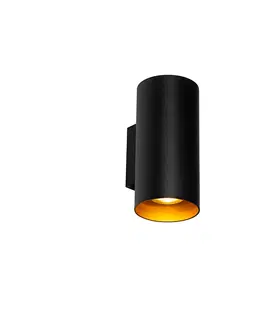 Nastenna svitidla Designové nástěnné svítidlo černé se zlatem - Sab