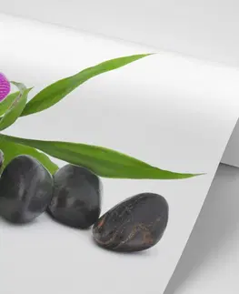 Tapety Feng Shui Tapeta fialová orchidej v Zen zátiší