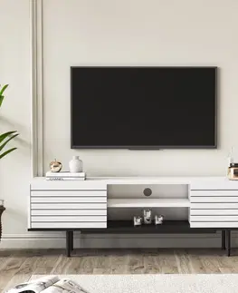 Televizní stolky Televizní stolek COLOSSEO bílý černý