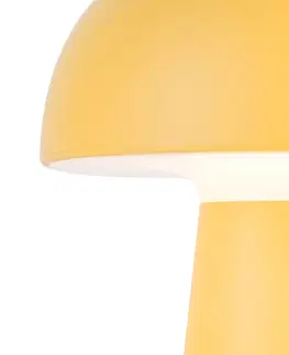 Stolni lampy Stolní lampa žlutá včetně LED dobíjecího a 3-stupňového dotykového stmívače IP44 - Daniel