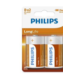 Baterie primární Baterie Philips LongLife D 2ks