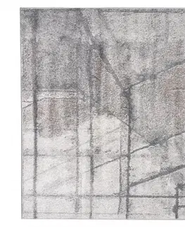 Moderní koberce Béžovo šedý designový koberec s abstraktním vzorem Šířka: 80 cm | Délka: 150 cm