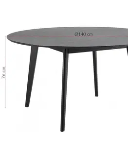 Jídelní stoly Actona Kulatý jídelní stůl 140 cm Roxby černý