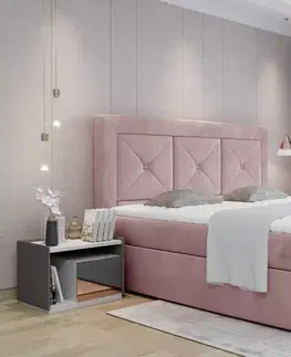 BOXSPRING postele Artelta Čalouněná manželská postel IDRIS | 160 x 200 cm Farebné prevedenie IDRIS: Monolith 63