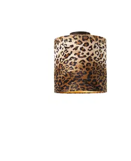 Stropni svitidla Stropní lampa matně černý odstín leopardí design 25 cm - Combi