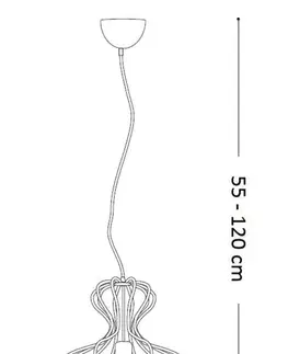 Moderní závěsná svítidla Závěsné svítidlo Ideal Lux Ampolla-1 SP1 rame 166209 měděné 35cm