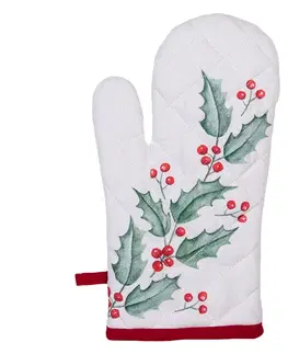 Chňapky Kuchyňská bavlněná chňapka Holly Christmas - 18*30 cm Clayre & Eef HCH44