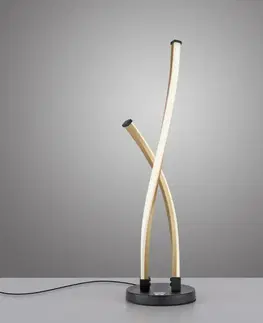 Designové stolní lampy PAUL NEUHAUS LED stolní lampa černá / zlatá dotykový stmívač prohnutý design do interiéru 3000K PN 9141-18
