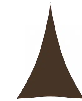 Stínící textilie Stínící plachta trojúhelníková 5 x 7 x 7 m oxfordská látka Dekorhome Šedohnědá taupe