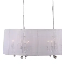 Svítidla Bílý oválný lustr Merel White - 100*46*34 cm / 6*E14 Collectione 8500111160102