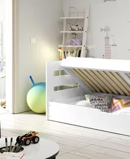 Dětské pokoje Expedo Dětská postel ARDENT P1, bílá, 90x200 cm + matrace + rošt ZDARMA