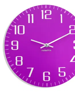 Nástěnné hodiny Hodiny s tichým chodem fialové barvy