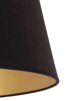 Stínidlo na lampu Duolla Kuželové stínidlo vysoké 25,5 cm, černá/zlatá barva