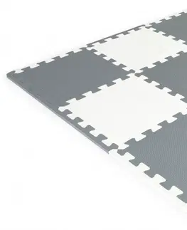 Pěnové puzzle na zem ECOTOYS Pěnová podložka Puzzle Eva 89x89 cm šedá