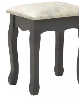 Toaletní Toaletní stolek s taburetem Dekorhome Tmavě šedá