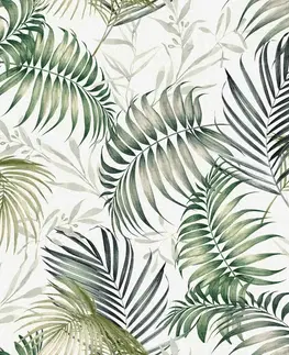 Závěsy Závěs dekorační nebo látka, OXY Palmové listy, zelené, 150 cm 150 cm