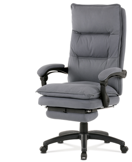 Kancelářské židle Kancelářské křeslo GRIGGS s podnožkou, šedá látka
