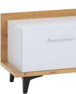 TV stolky ArtCross TV stolek 2D1S BOX-09 Barva: craft tobaco / bílá / černá