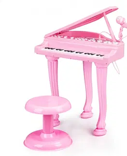 Hudební nástroje pro děti MULTISTORE Dětské piano s mikrofonem Tinny růžové