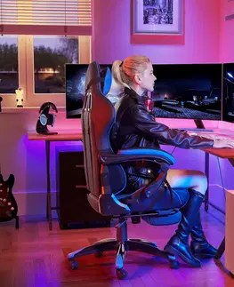 Kancelářské židle SONGMICS Herní židle RIOT černo-modrá