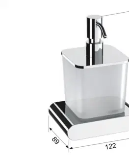 Dávkovače mýdla SAPHO FLORI dávkovač mýdla, 300 ml, mléčné sklo, černá mat RF019/15