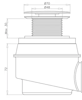 Sifony k pračkám OMNIRES sifon pro vany a sprchové vaničky průměr 52 mm, bílá lesk /BP/ WB01XBP