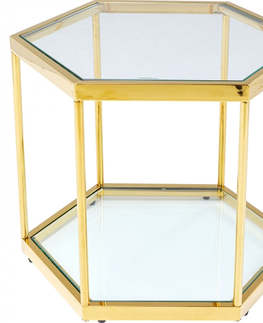 Konferenční stolky KARE Design Konferenční stolek Comb - zlatý