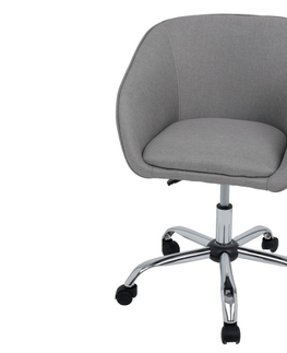 Kancelářské židle Designové kancelářské křeslo BANGGAI s výškově nastavitelným otočným sedadlem, šedohnědá látka/chrom