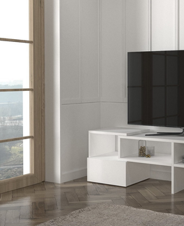 TV stolky Variabilní televizní stolek DONEGAL, bílý