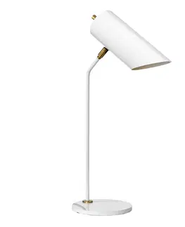 Stolní lampy kancelářské Elstead Stolní lampa Quinto, bílá/mosaz antická