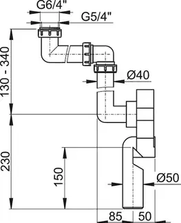 Sifony k pračkám Alcadrain Sifon univerzální, podomítkový, prostorově úsporný A873 A873