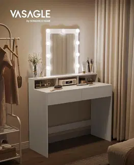 Toaletní stolky SONGMICS Toaletní stolek Vasagle Ora s osvětlením bílý