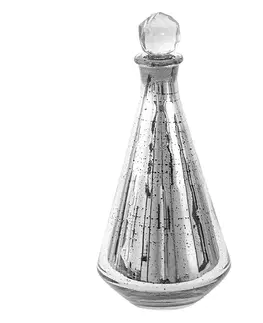 Karafy Stříbrná antik skleněná karafa - Ø 12*26 cm Clayre & Eef 6GL3575